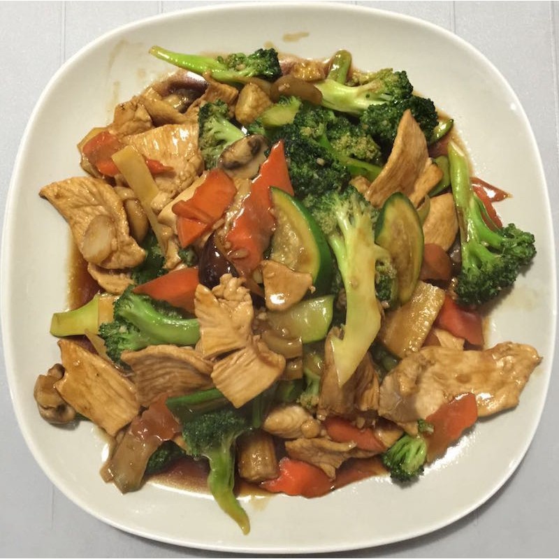 Order 45. Slice Chicken with Mixed Vegetable food online from Super China Buffet store, Kenosha on bringmethat.com