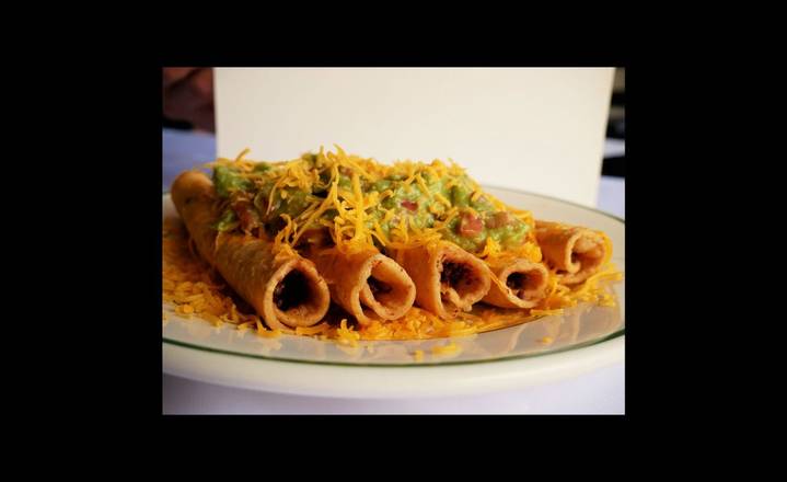 Order Five Rolled Taco with Guacamole and Cheese  food online from Taco Surf Taco Shop store, San Diego on bringmethat.com