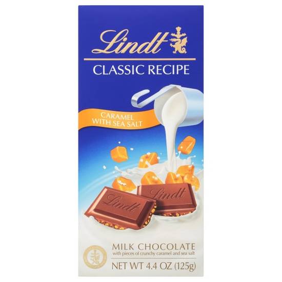 Order Lindt CLASSIC RECIPE Caramel with Sea Salt Milk Chocolate Bar, 4.4 oz. food online from Cvs store, MONTEZUMA on bringmethat.com