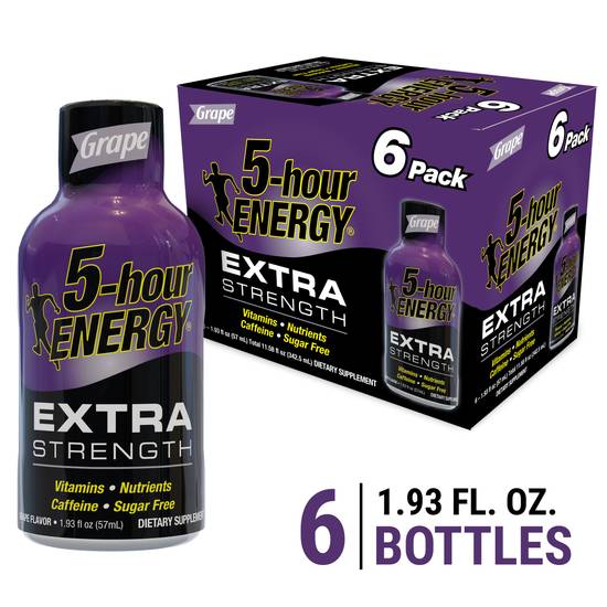 Order 5 Hour Energy Shot Extra Strength Grape 1.93 oz (1.93 oz x 6 ct) food online from Rite Aid store, Lockport on bringmethat.com