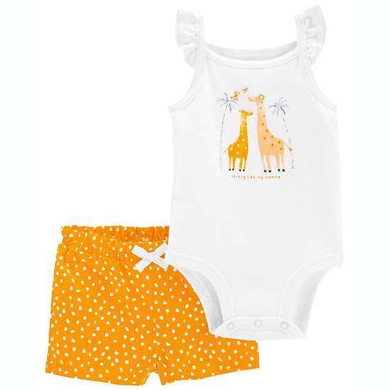 Order carter's® Newborn 2-Piece Giraffe Bodysuit and Short Set in Ivory food online from Bed Bath & Beyond store, Lancaster on bringmethat.com