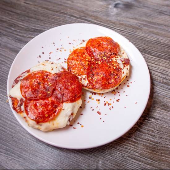 Order Pancetta’s Pizza Bagel food online from Bby Bagels store, Tempe on bringmethat.com