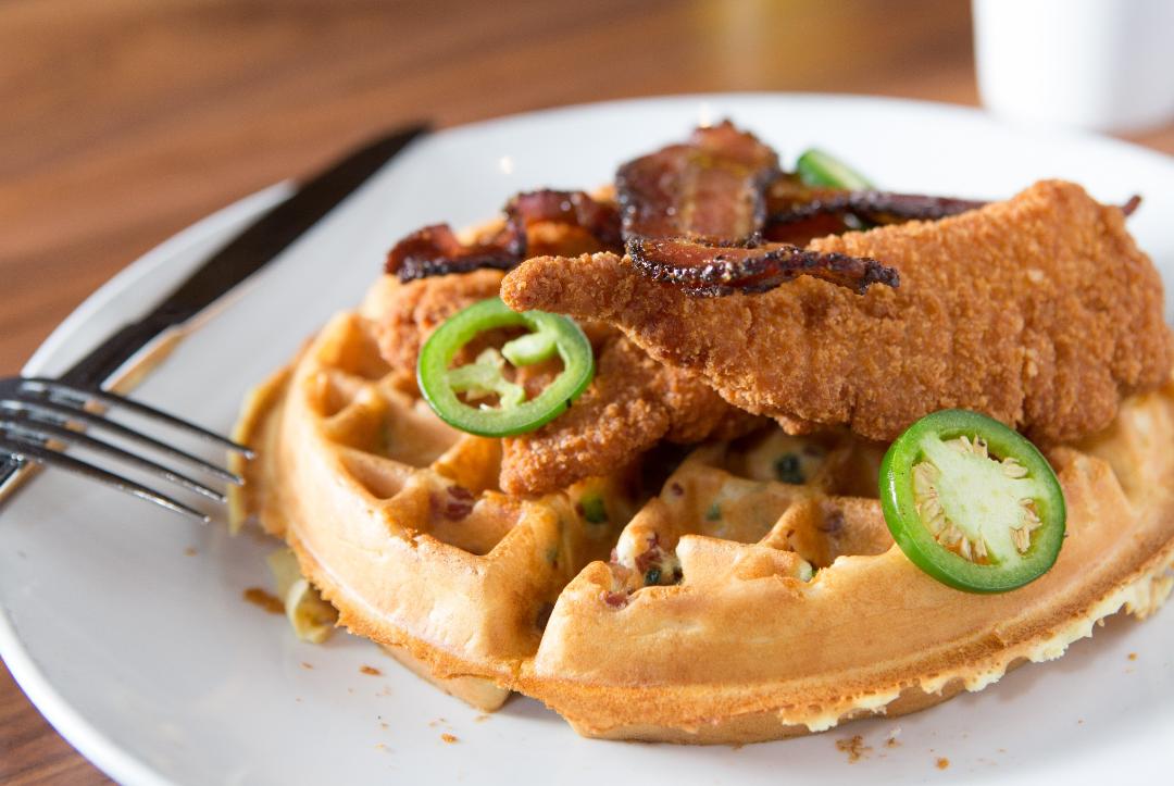 Order Chicken and Waffle food online from Wildberry Pancakes & Cafe store, Libertyville on bringmethat.com