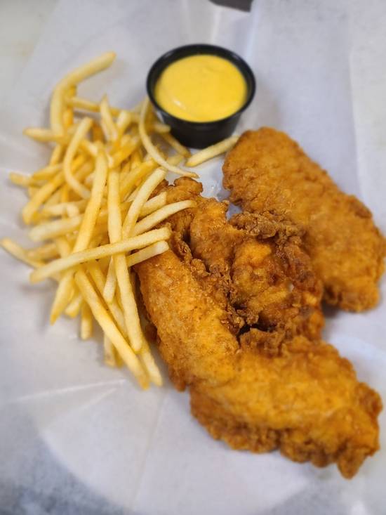 Order Kids Chicken Fingers with Fries food online from Cowboy Cafe store, Arlington on bringmethat.com