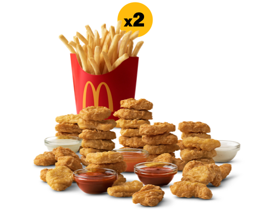 Order 40 Piece McNuggets & 2 Medium Fry food online from McDonald's store, Hampshire on bringmethat.com