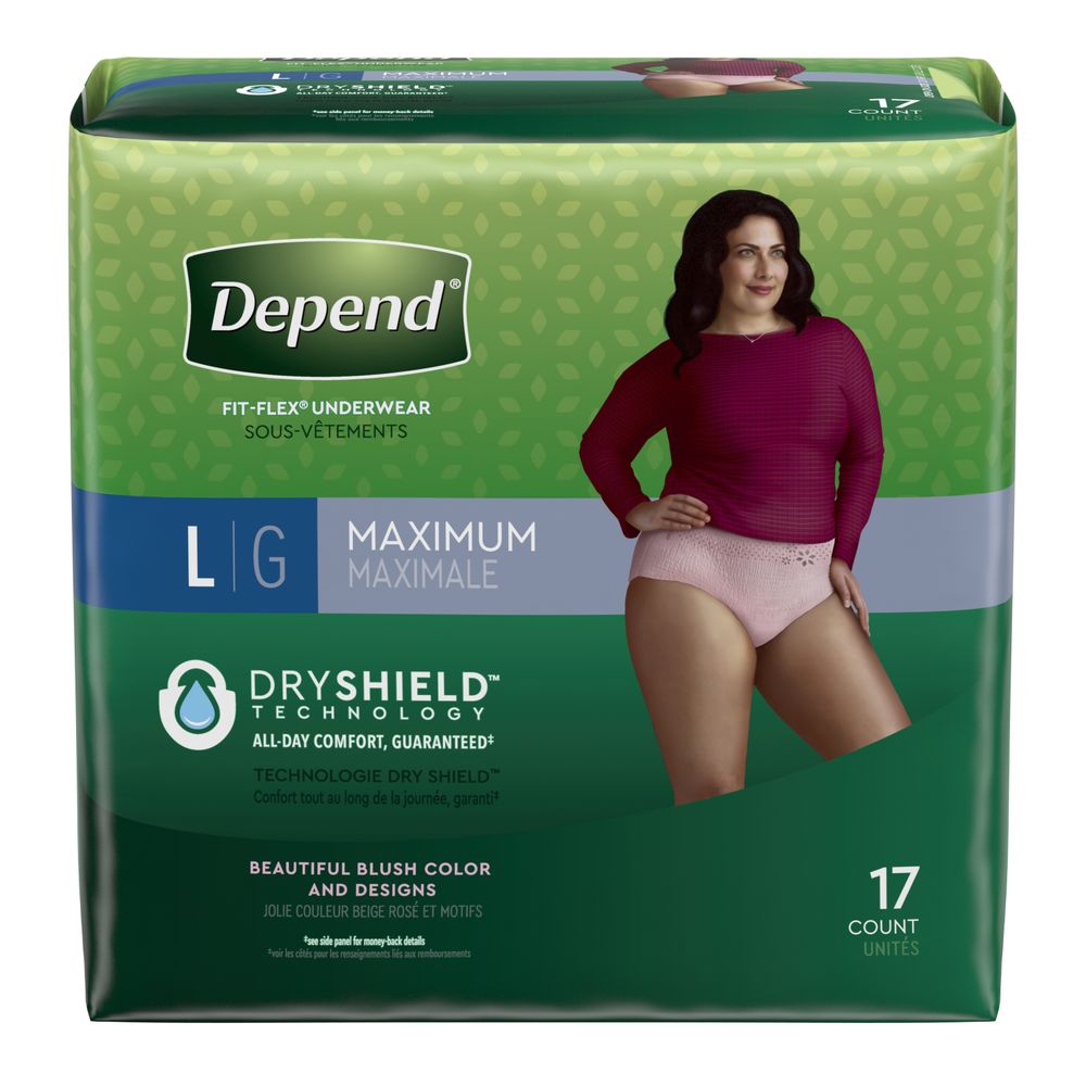 Order Depend Fit-Flex Incontinence Underwear for Women, Maximum Absorbency, L - 17 ct food online from Rite Aid store, MILLER PLACE on bringmethat.com