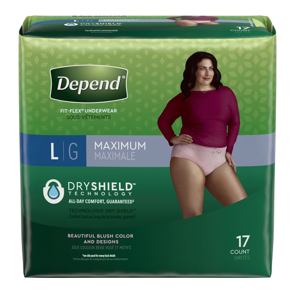 Order Depend Fit-Flex Incontinence Underwear for Women, Maximum Absorbency, L - 17 ct food online from Rite Aid store, Cathedral City on bringmethat.com