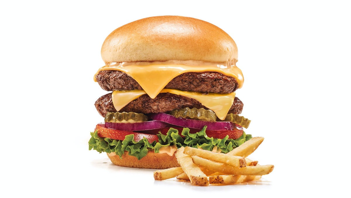 Order Mega Monster Cheeseburger food online from Ihop store, San Diego on bringmethat.com