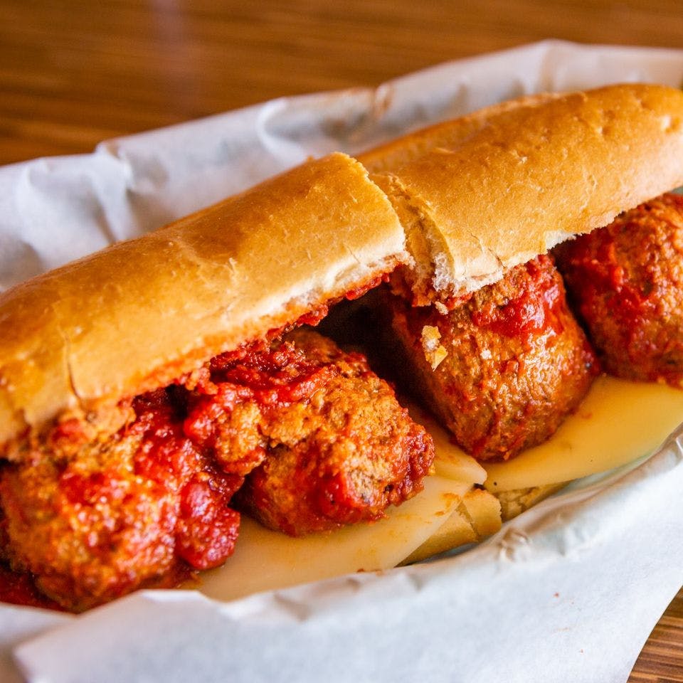Order Meatball Sandwich - Small food online from Pizza'n Stuff store, La Verne on bringmethat.com