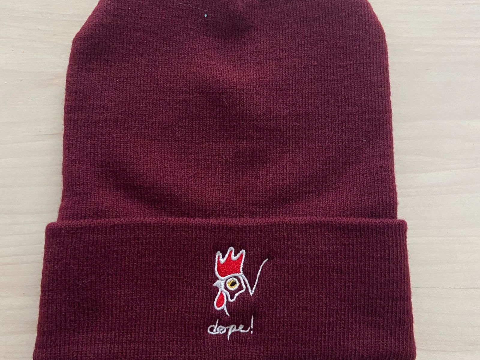 Order Dope Beanie - Burgundy food online from The Rooster store, Los Angeles on bringmethat.com