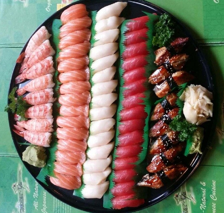 Order G: Sushi Platter (61pcs) food online from Genki Ya Organic Sushi store, Boston on bringmethat.com