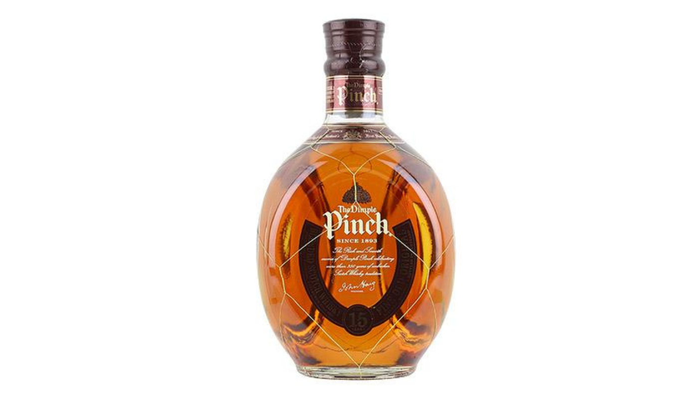 Order The Dimple Pinch Fine Original DeLuxe Blended Scotch Whisky 15 Year 750mL food online from Ocean Liquor store, South Pasadena on bringmethat.com