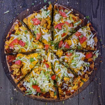Order Taco Pizza - Small food online from Fox's Pizza Den store, Lisbon on bringmethat.com