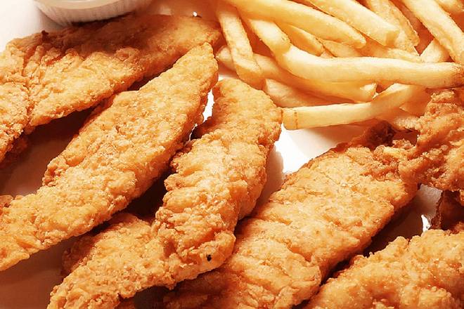 Order 10 pcs chicken Fingers w F FRIES & 20 OZ SODA food online from Crown Fried Chicken & Halal Foods store, Wilkes-Barre on bringmethat.com
