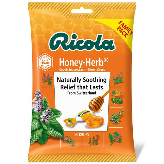 Order Ricola Cough Suppressant/Throat Drops Honey-Herb (50 ct) food online from Rite Aid store, Canal Fulton on bringmethat.com