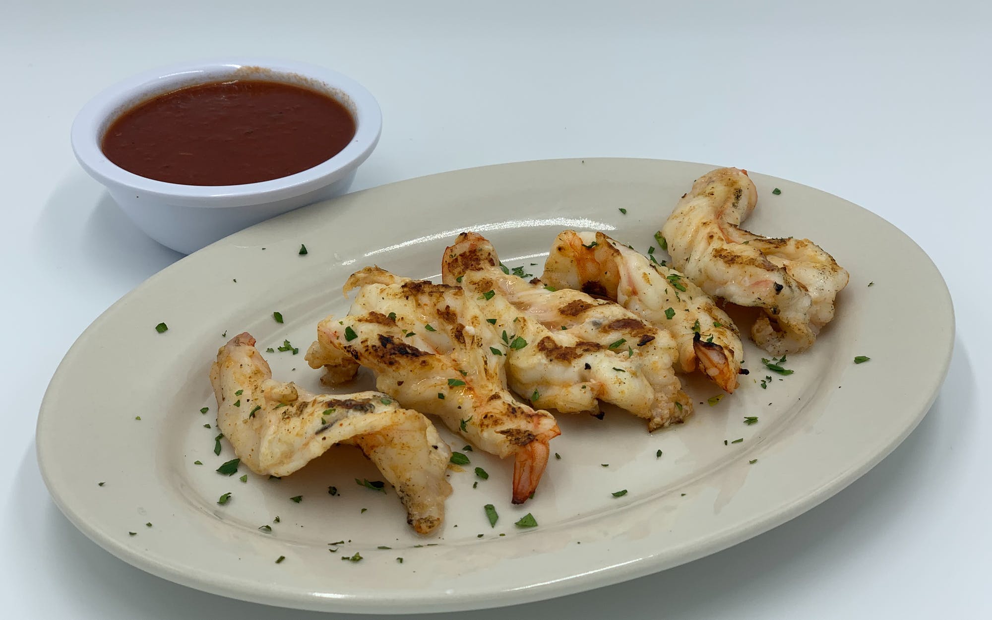 Order Grilled Shrimp - 5 Pieces food online from Mario Pizza store, Westbury on bringmethat.com