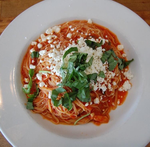 Order Capellini with Goat Cheese & Marinara food online from Rosti Tuscan Kitchen store, Santa Monica on bringmethat.com