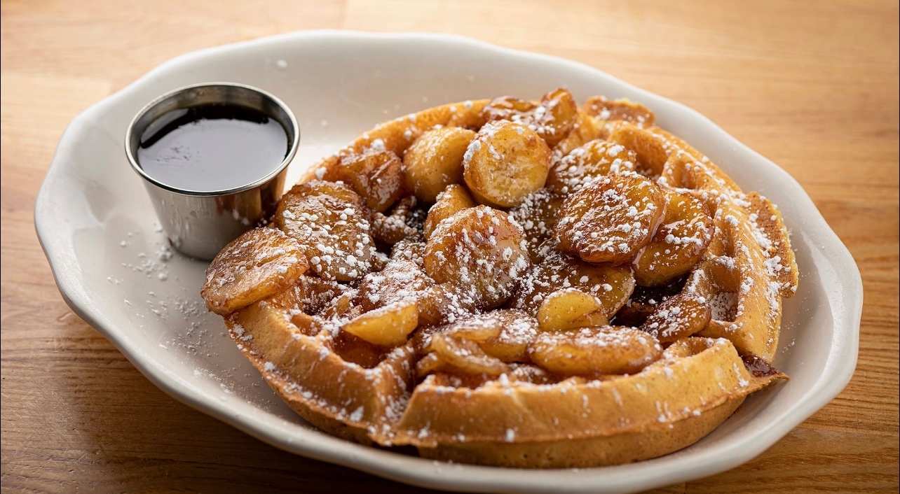 Order Bananas Foster Waffle food online from Eggy Diner store, Minneapolis on bringmethat.com