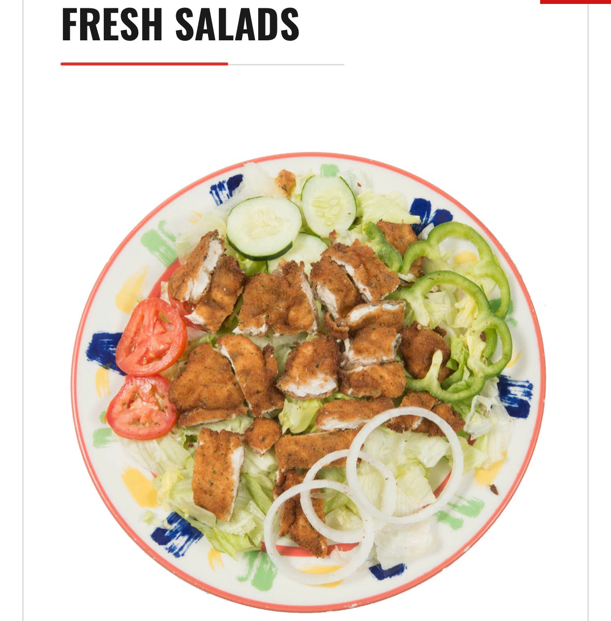 Order Crispy Chicken Salad Lunch - Lunch food online from Zeno Italian Grill store, Pembroke on bringmethat.com