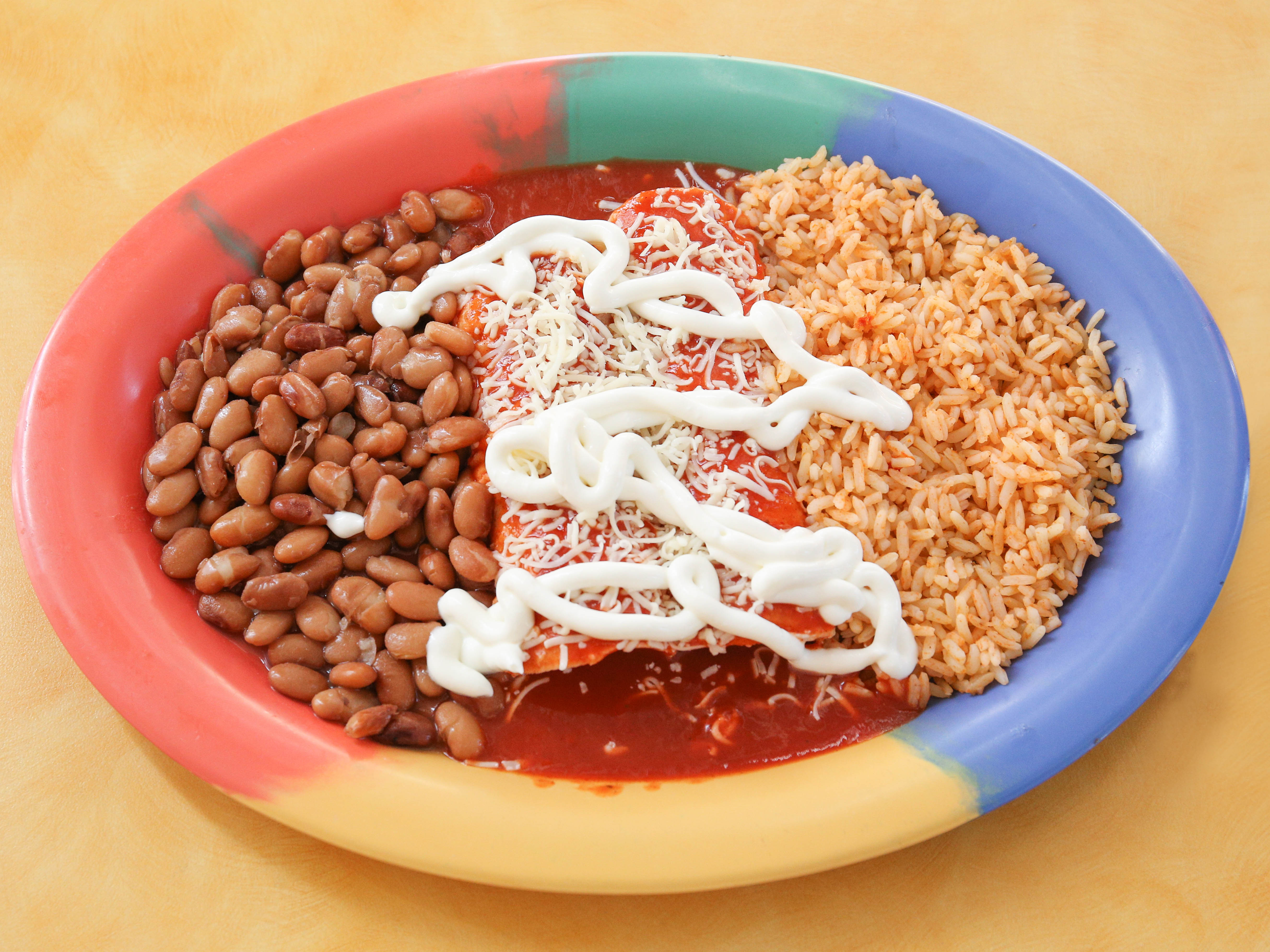Order Enchiladas Plate Combo food online from Una Mas 3 & 3 store, San Jose on bringmethat.com