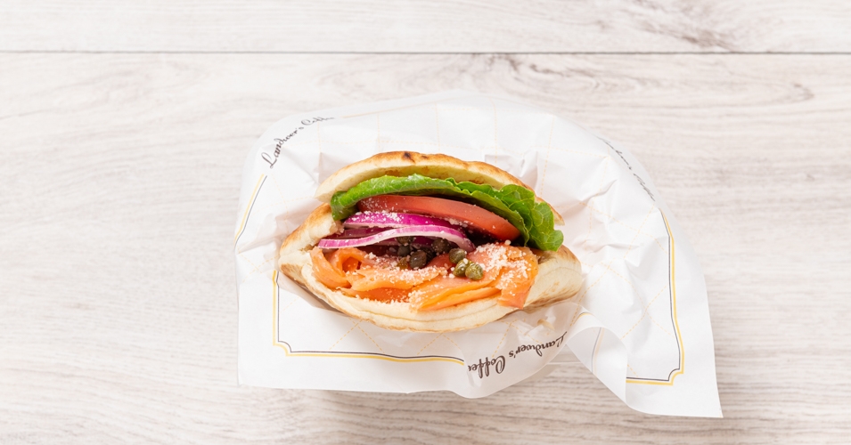 Order Landwer’s Smoked Salmon Sandwich food online from La Creme Cafe store, Los Angeles on bringmethat.com