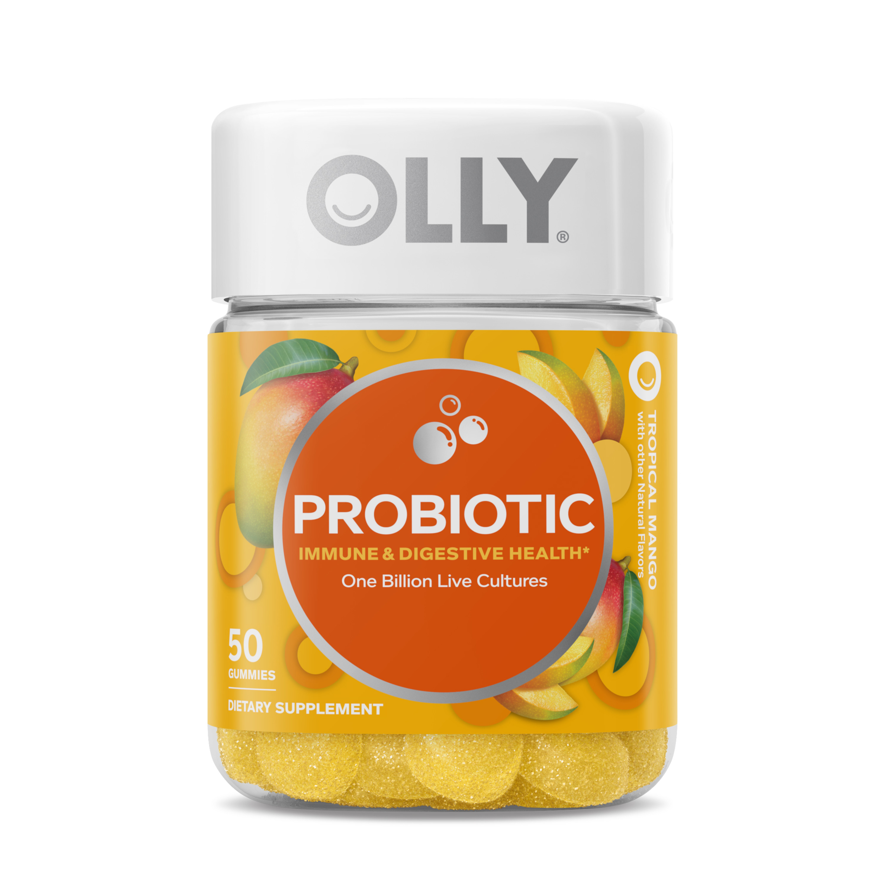 Order OLLY Probiotic Gummies, Tropical Mango - 50 ct food online from Rite Aid store, MILLER PLACE on bringmethat.com