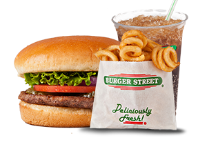 Order Jr. Deluxe Burger Combo food online from Burger Street 14 store, Hurst on bringmethat.com
