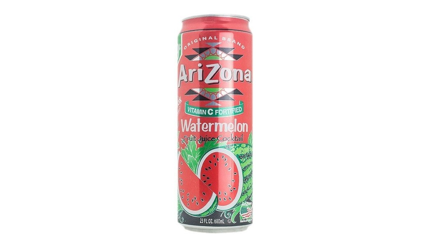 Order AriZona Fruit Juice Cocktail, Watermelon 23.5OZ food online from Golden Rule Liquor store, West Hollywood on bringmethat.com