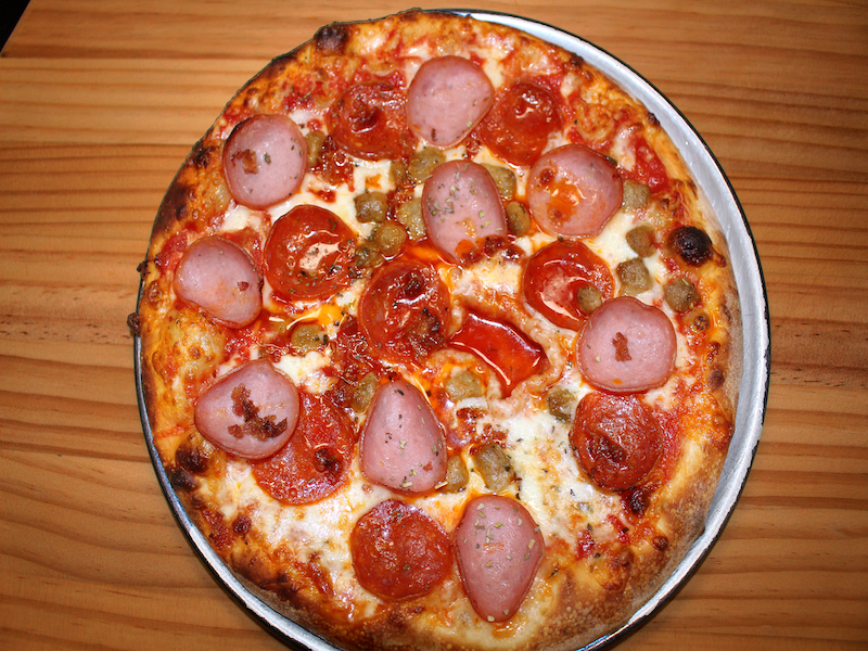 Order Meat Lovers Pizza food online from Stefano's Pizza Express store, Pharr on bringmethat.com