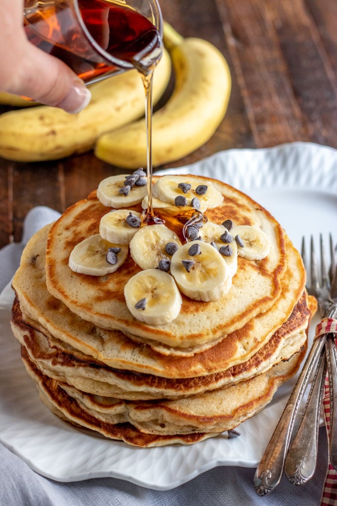 Order Banana Pancakes food online from The Bagel Place store, East Meadow on bringmethat.com