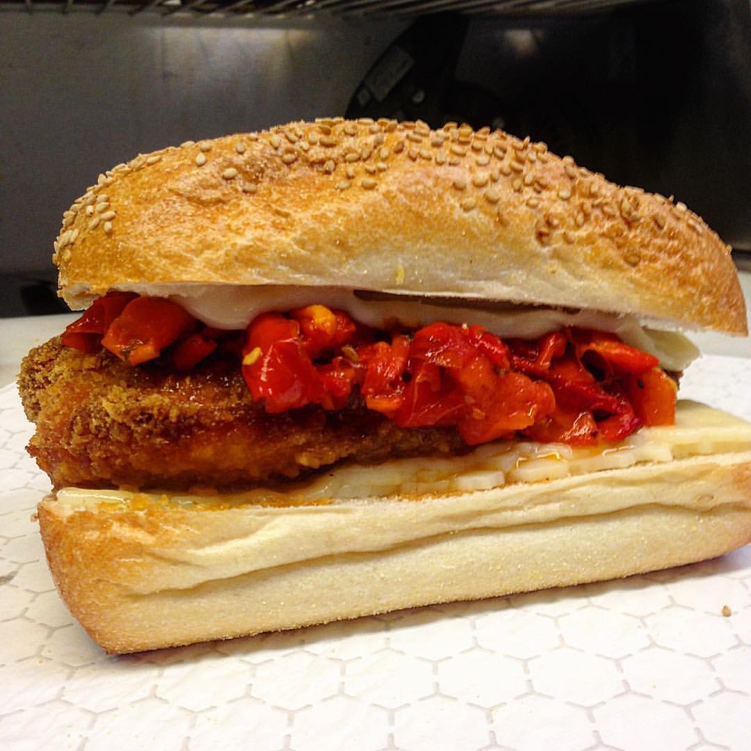 Order Breaded Chicken Cutlet Sandwich food online from Upper Sandwiches store, Ocean View on bringmethat.com
