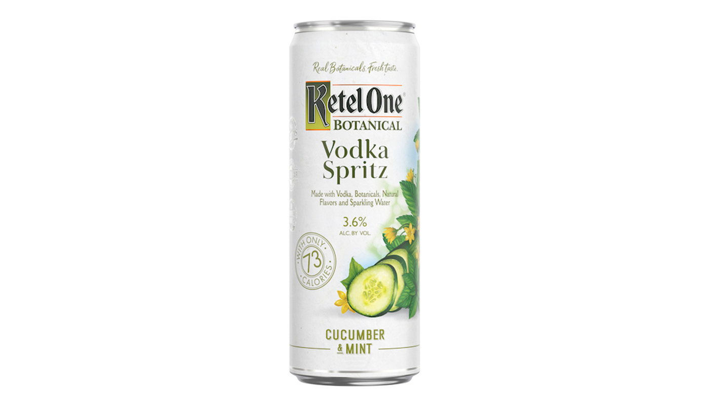 Order Ketel One Botanical Vodka Spritz Cucumber & Mint 12 oz Can food online from M & M Liquor & Jr Market store, Anaheim on bringmethat.com