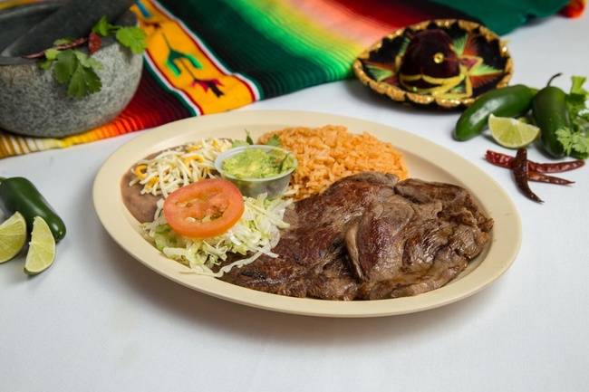 Order Carne Asada Plate food online from Tacos N More Mexican Grill store, Chandler on bringmethat.com