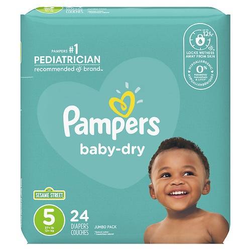 Order Pampers Baby Dry Diapers Size 5 - 24.0 ea food online from Walgreens store, FAIRBANKS on bringmethat.com