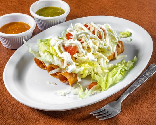 Order Taquitos with Rice and Beans food online from Mi Casa Authentica Mexican Food store, Orange on bringmethat.com