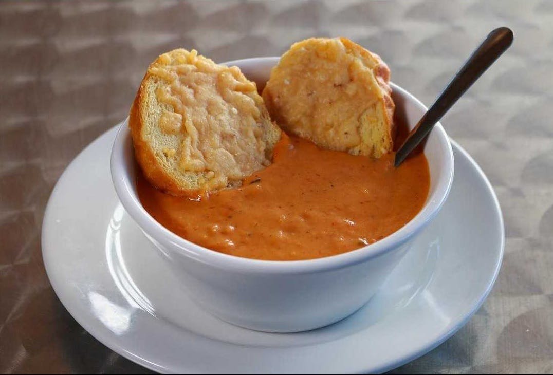 Order Tomato Bisque Soup - Cup food online from The Loop Pizza Grill store, Kernersville on bringmethat.com