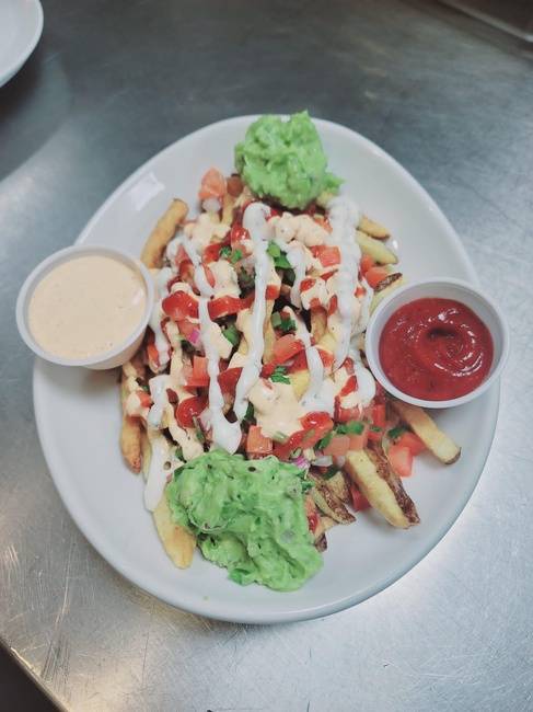 Order Loaded French Fries food online from Burger Village store, Hicksville on bringmethat.com