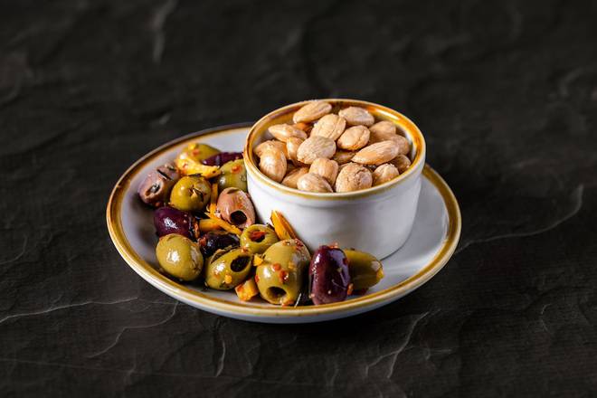 Order Marinated Olives & Marcona Almonds  food online from Brixx Wood Fired Pizza store, Greenville on bringmethat.com
