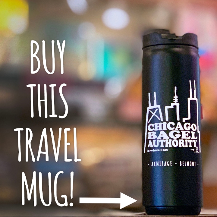 Order CBA Travel Coffee Mug food online from Chicago Bagel Authority store, Chicago on bringmethat.com