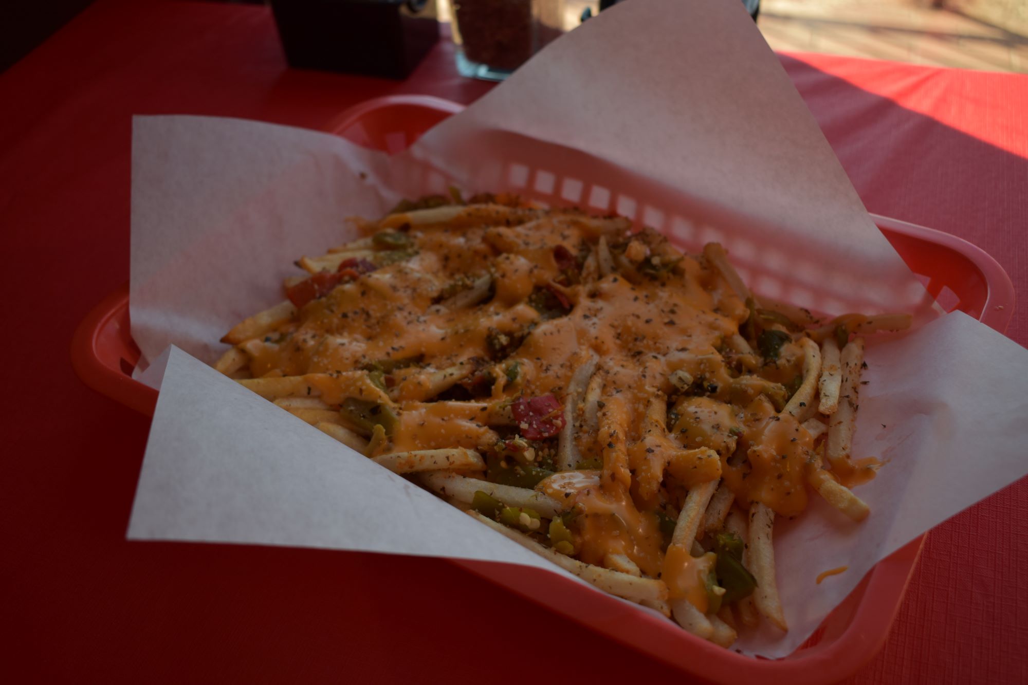 Order Green Chile Cheese Fries food online from Chicago Pizza Kitchen store, Albuquerque on bringmethat.com
