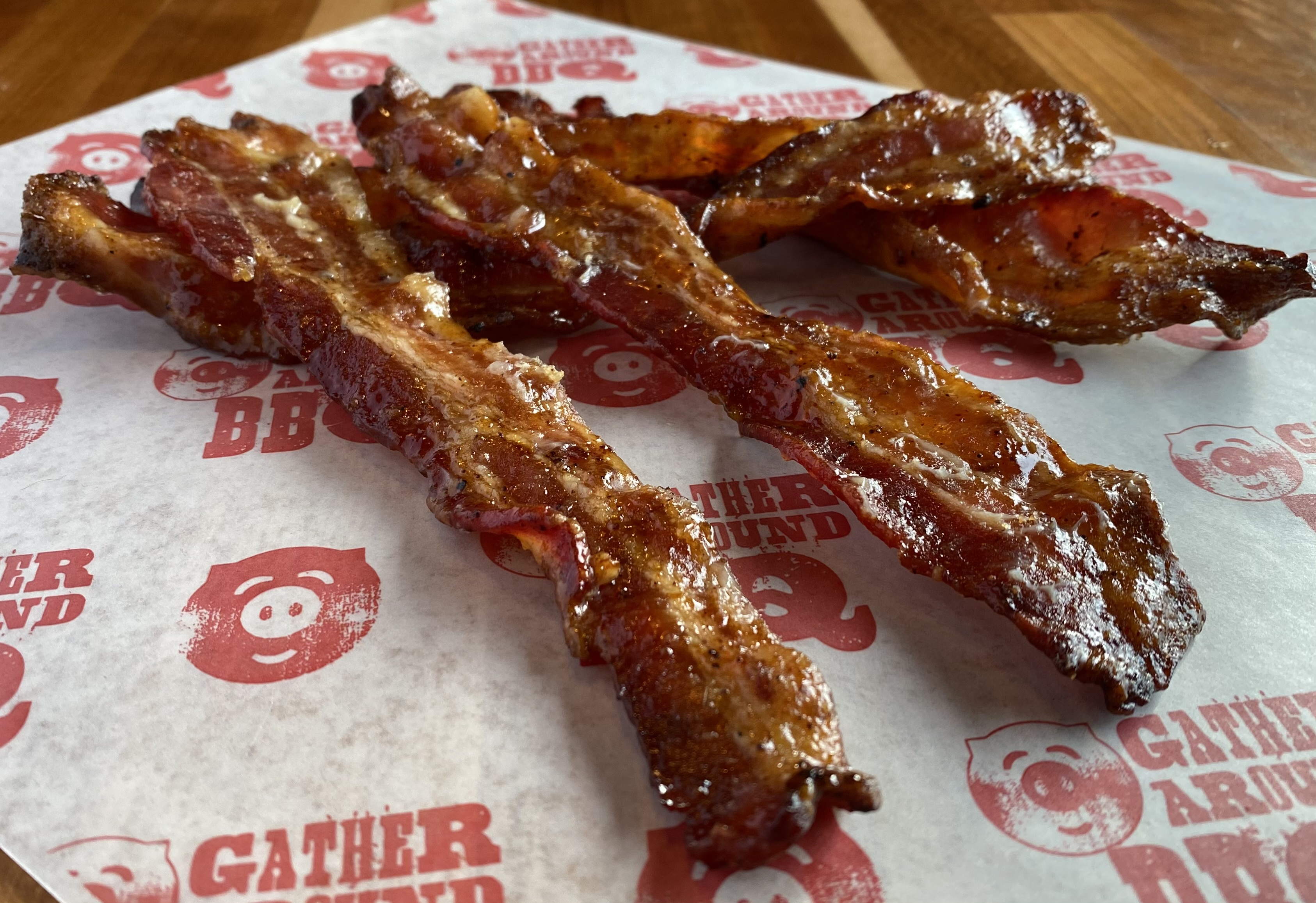Order Candied Bacon - 1 Slice food online from Gather Around Bbq store, Martinsville on bringmethat.com