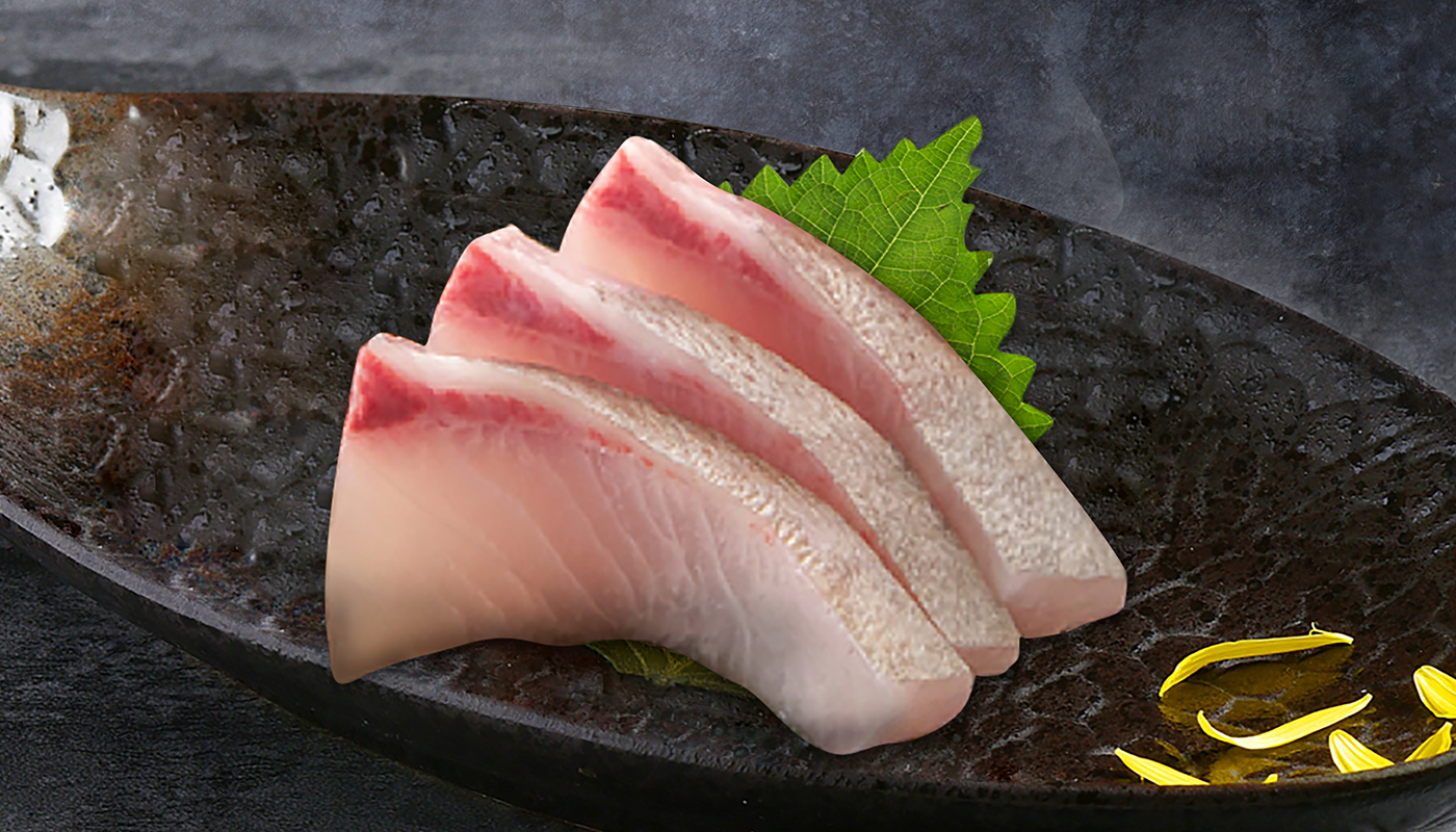 Order 19. Yellowtail Sashimi 3pcs food online from Ky Sushi store, Irvine on bringmethat.com