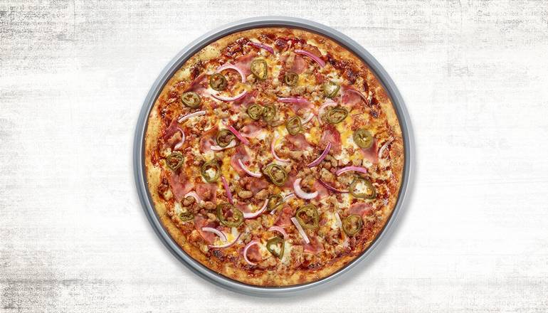 Order Spicy BBQ Piggy Pizza food online from Pasqually's Pizza & Wings p371 store, Fthill Ranch on bringmethat.com