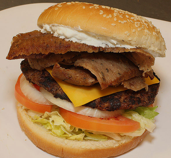 Order Gyros Burger food online from Burger Mania store, Phoenix on bringmethat.com