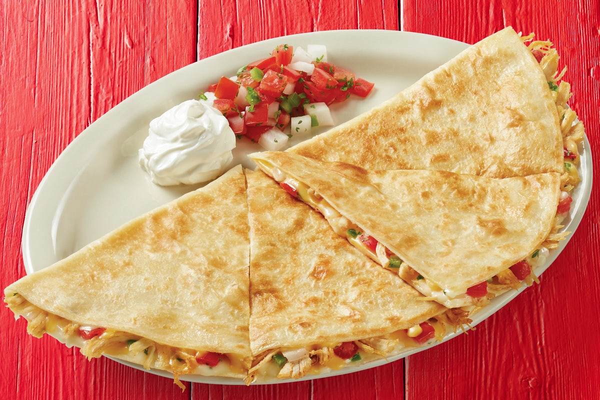 Order Shredded Chicken Quesadilla food online from Fuzzy's Taco Shop store, Southlake on bringmethat.com
