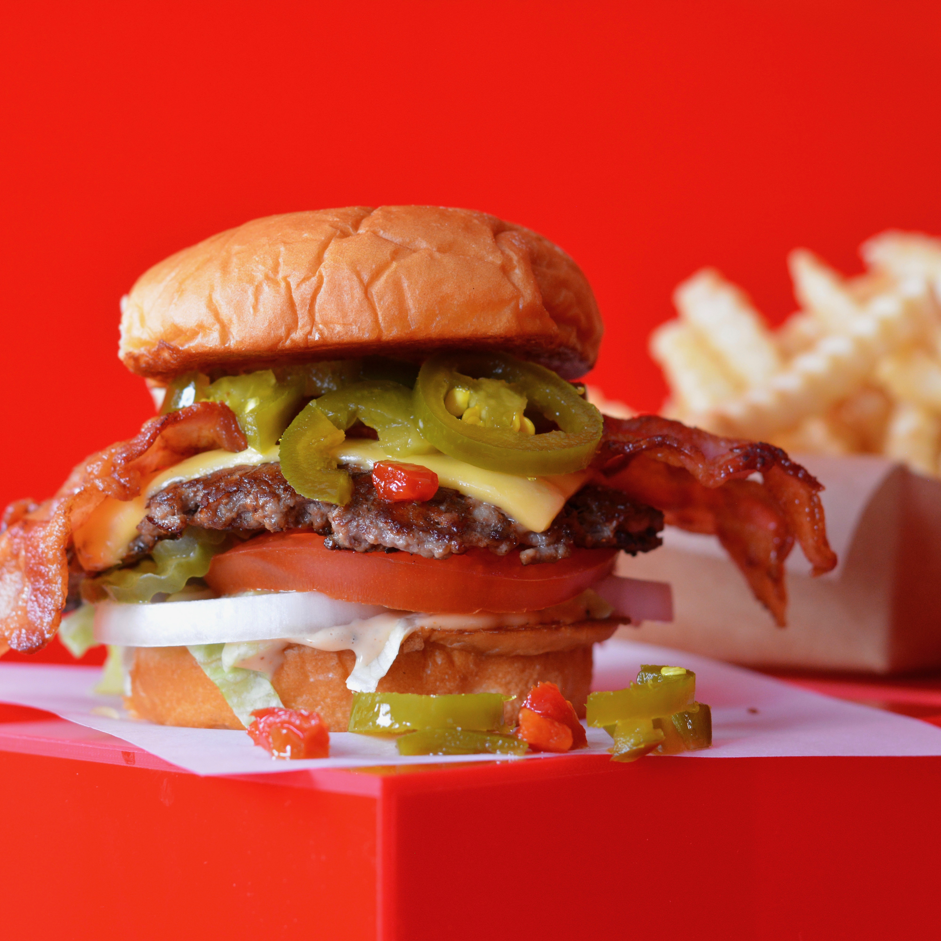 Order Super Smash Jalapeno Bacon Cheeseburger Combo food online from Super Smash Burgers store, Roswell on bringmethat.com