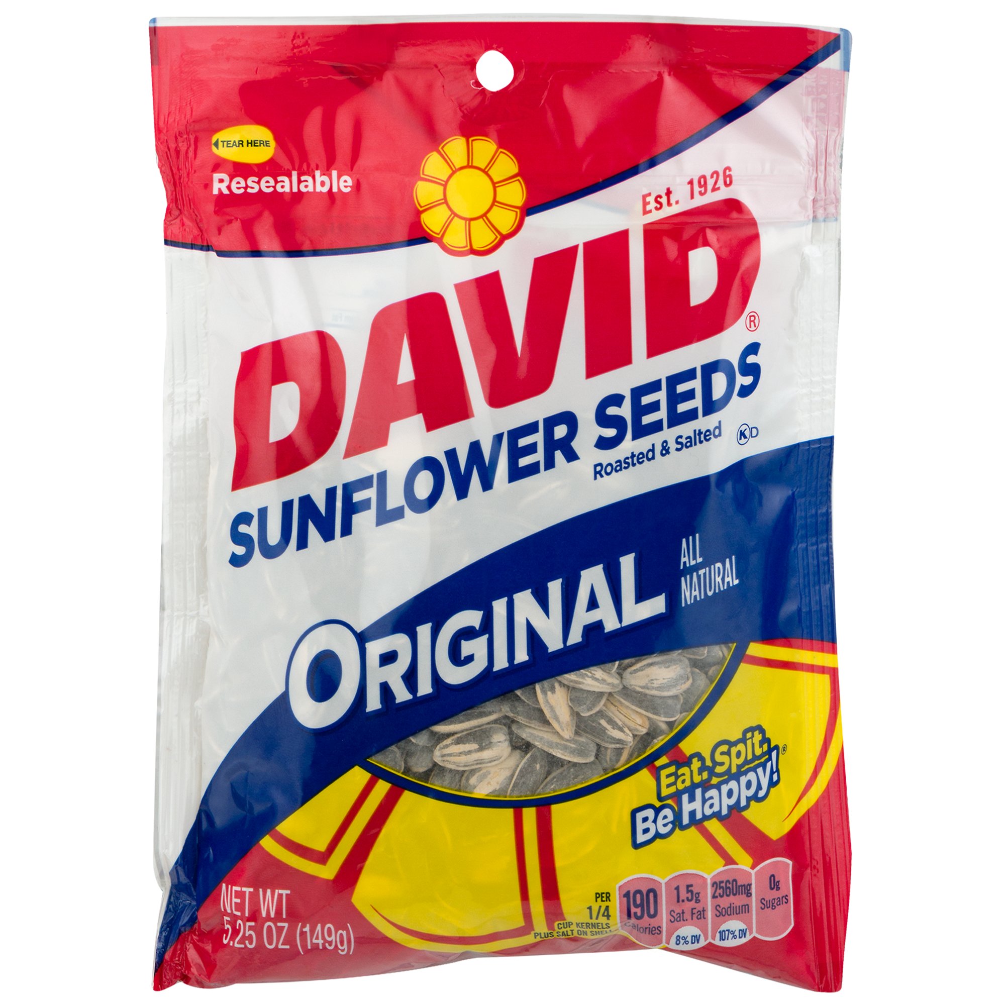 Order David Sunflower Seeds Original (5.25 oz) food online from Checkout Food Stores #69 store, Spring on bringmethat.com