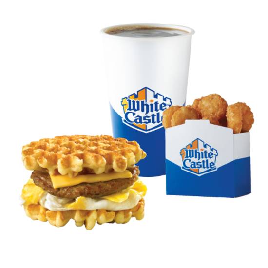 Order BELGIAN WAFFLE SLIDER COMBO CAL 730-860 food online from White Castle store, Eastpointe on bringmethat.com