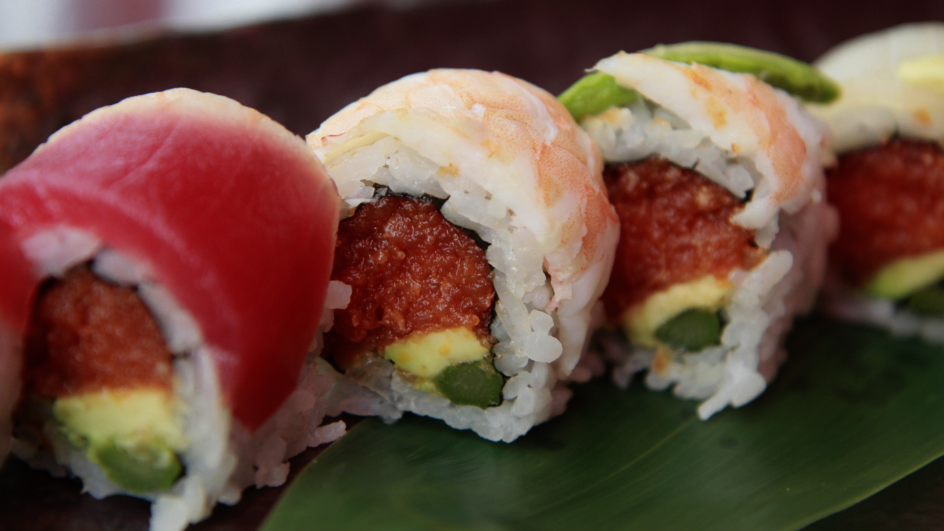 Order C17. Over the Rainbow Roll food online from Yume Sushi & Grill store, Scottsdale on bringmethat.com