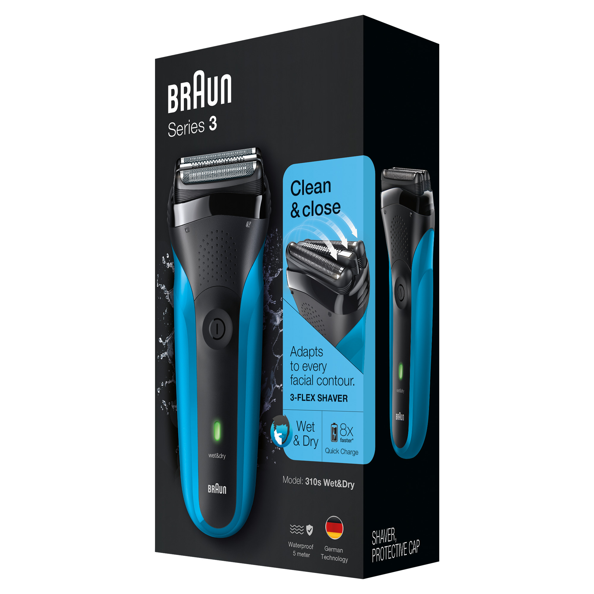 Order Braun Series 3 310s Wet & Dry Electric Shaver for Men - Blue food online from Rite Aid store, MILLER PLACE on bringmethat.com
